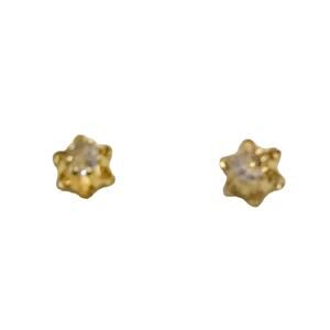Faux Gold, diamond 'flower' stud Earrings